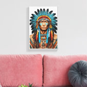 Native American Canvas Afdruk (Insitu (Woonkamer))