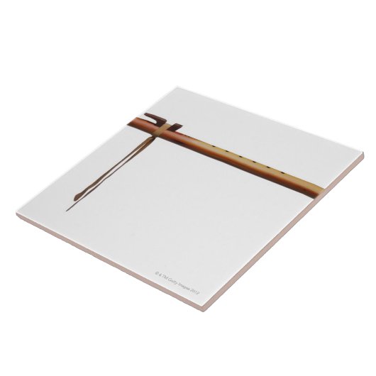 Native American Cedar Flute Tegeltje (Zijkant)