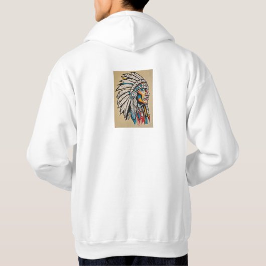native american cheif hoodie (Achterkant)