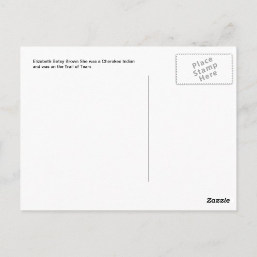  Native American Cherokee Briefkaart (Achterkant)