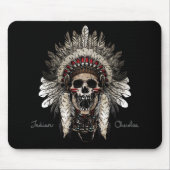 Native American Cherokee Indian Chief Skull Muismat (Voorkant)