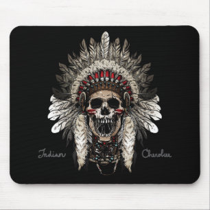 Native American Cherokee Indian Chief Skull Muismat