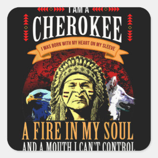 Native American Cherokee Inheemse Peoples Day Vierkante Sticker