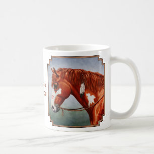 Native American Chestnut Pinto War Horse Koffiemok