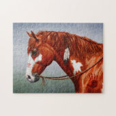 Native American Chestnut Pinto War Horse Legpuzzel (Horizontaal)