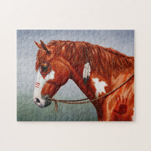 Native American Chestnut Pinto War Horse Legpuzzel