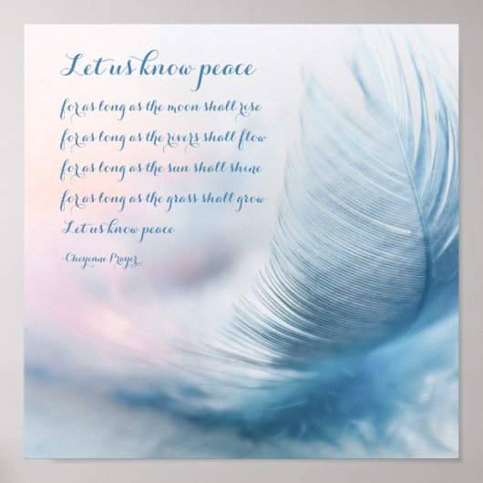 Native American Cheyenne Prayer for Peace Poster (Voorkant)
