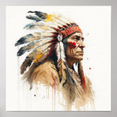 Native American Chief Art Print Poster (Voorkant)