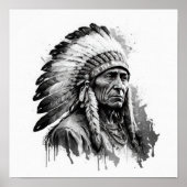 Native American Chief Art Print Poster (Voorkant)