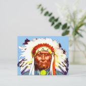 Native American Chief Briefkaart (Staand voorkant)