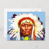 Native American Chief Briefkaart (Voorkant / Achterkant)