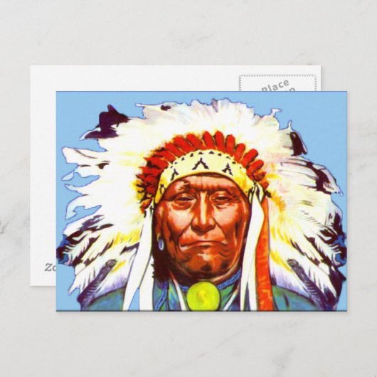 Native American Chief Briefkaart (Voorkant / Achterkant)