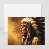 Native American Chief Briefkaart (Voorkant / Achterkant)
