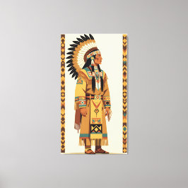Native American Chief Canvas Afdruk