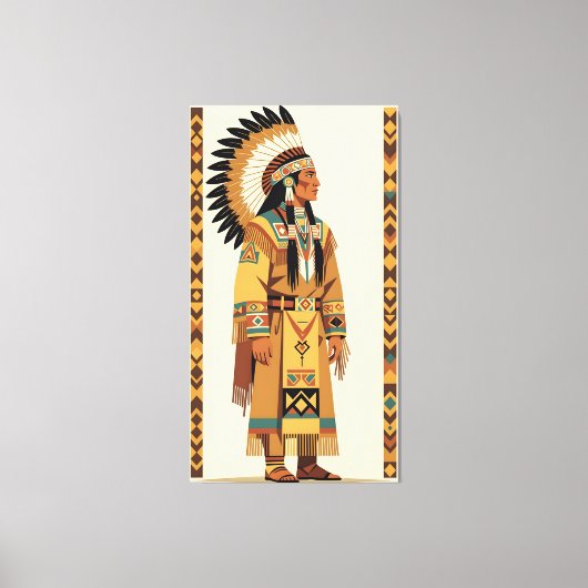 Native American Chief Canvas Afdruk (Voorkant)