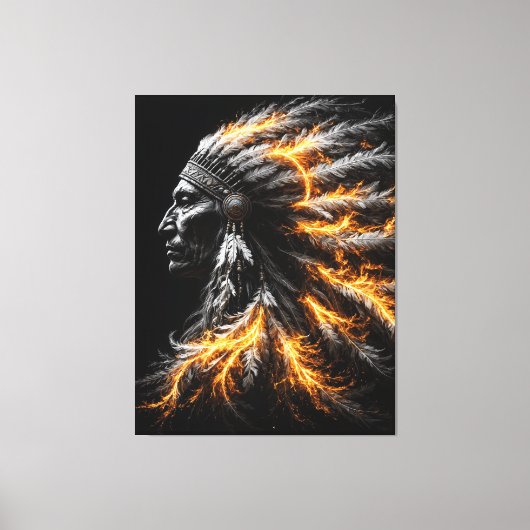 Native American Chief Canvas Afdruk (Voorkant)