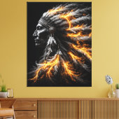 Native American Chief Canvas Afdruk (Insitu (Woonkamer))