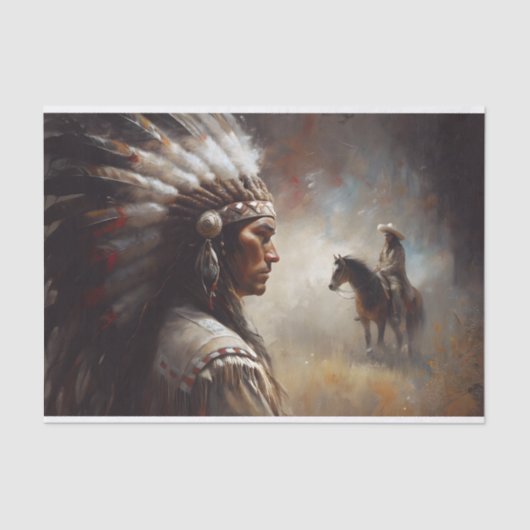 Native American Chief Decoupage Tissuepapier (Voorkant)