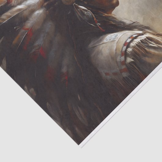 Native American Chief Decoupage Tissuepapier (Detail)