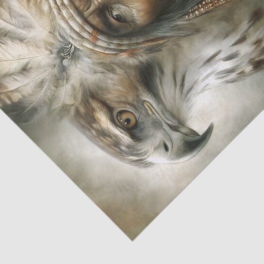 Native American Chief & Eagle Decoupage Tissuepapier (Detail)