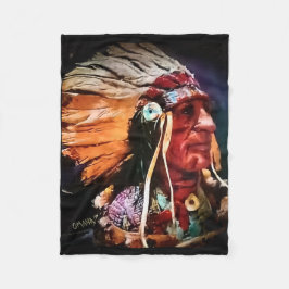 Native American Chief Fleece Blanket Deken