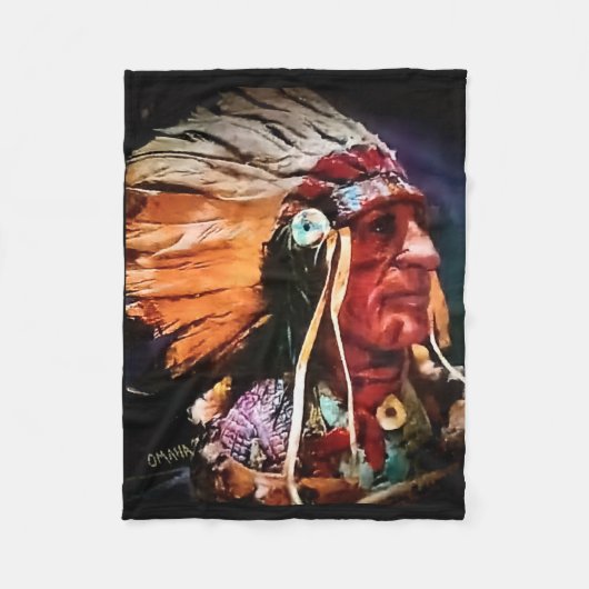 Native American Chief Fleece Blanket Deken (Voorkant)