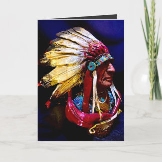  Native american Chief Folded Greeting Card Kaart