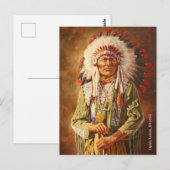 Native American Chief Lakota Briefkaart (Voorkant / Achterkant)