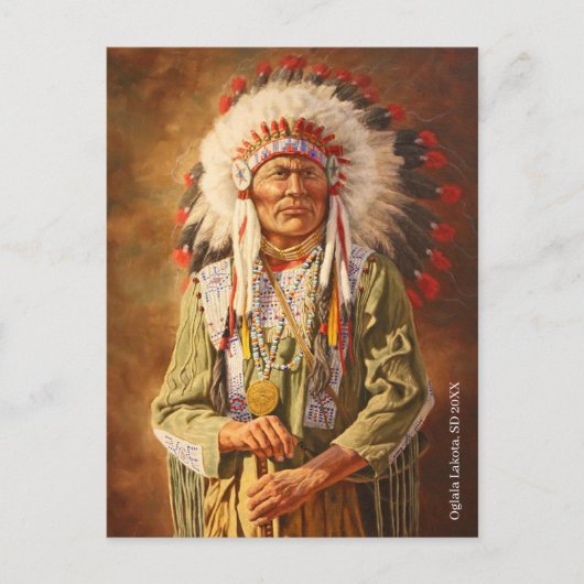 Native American Chief Lakota Briefkaart (Voorkant)