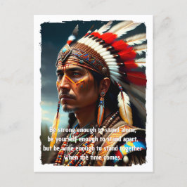 Native American Chief met Quote Briefkaart