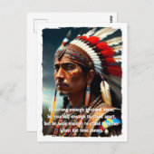 Native American Chief met Quote Briefkaart (Voorkant / Achterkant)