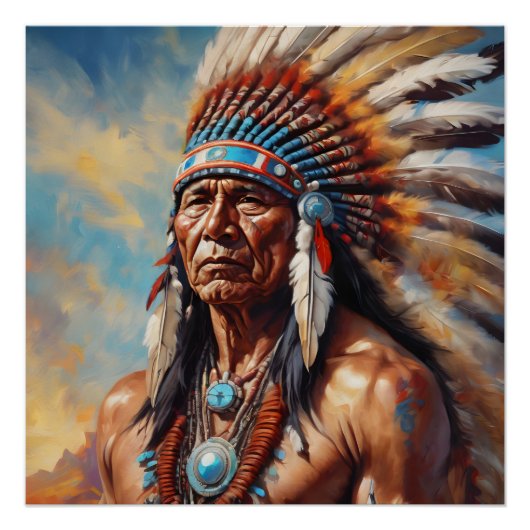 Native American Chief nr. 1 Perfect Poster (Voorkant)