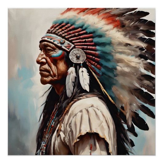 Native American Chief nr. 3 Perfect Poster (Voorkant)