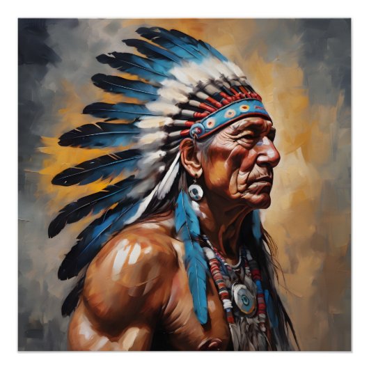 Native American Chief nr. 6 Perfect Poster (Voorkant)