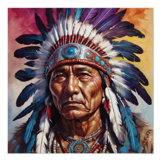 Native American Chief nr. 7 Perfect Poster (Voorkant)