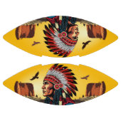 Native American Chief op wilde landschap zonsonder American Football (Panelen)
