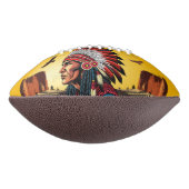 Native American Chief op wilde landschap zonsonder American Football (Gedraaid 90)