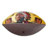 Native American Chief op wilde landschap zonsonder American Football (Gedraaid 270)