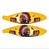 Native American Chief op wilde landschap zonsonder Basketbal (Panelen)