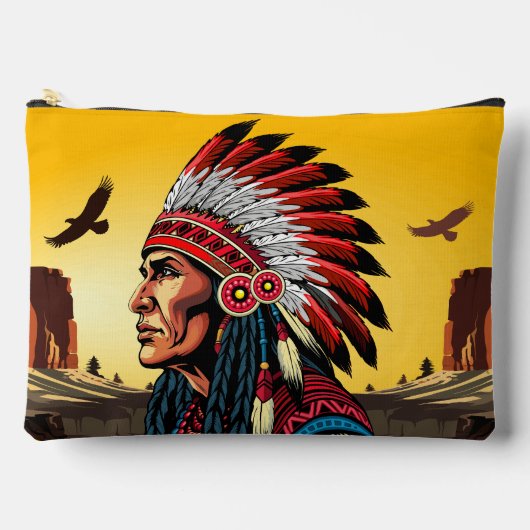 Native American Chief op wilde landschap zonsonder Etui (Voorkant)