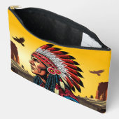 Native American Chief op wilde landschap zonsonder Etui (Open)