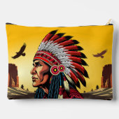 Native American Chief op wilde landschap zonsonder Etui (Achterkant)