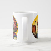 Native American Chief op wilde landschap zonsonder Grote Koffiekop (Achterkant)