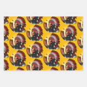 Native American Chief op wilde landschap zonsonder Inpakpapier Vel (Voorkant 3)