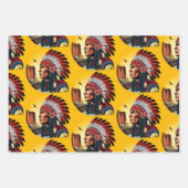 Native American Chief op wilde landschap zonsonder Inpakpapier Vel (Voorkant)