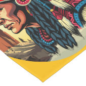 Native American Chief op wilde landschap zonsonder Korte Tafelloper (Hoek)