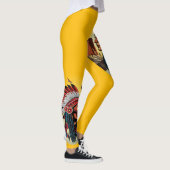Native American Chief op wilde landschap zonsonder Leggings (Rechts)