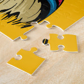 Native American Chief op wilde landschap zonsonder Legpuzzel (Zijkant)