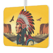 Native American Chief op wilde landschap zonsonder Luchtverfrisser (Links)