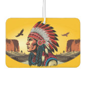 Native American Chief op wilde landschap zonsonder Luchtverfrisser (Voorkant)